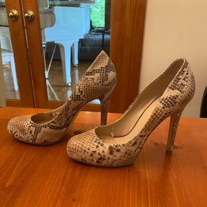 snake skin print heels